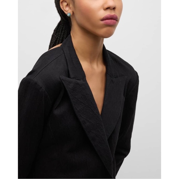 TORY BURCH • Blue Resin Logo Stud Earrings - Picture 6 of 8